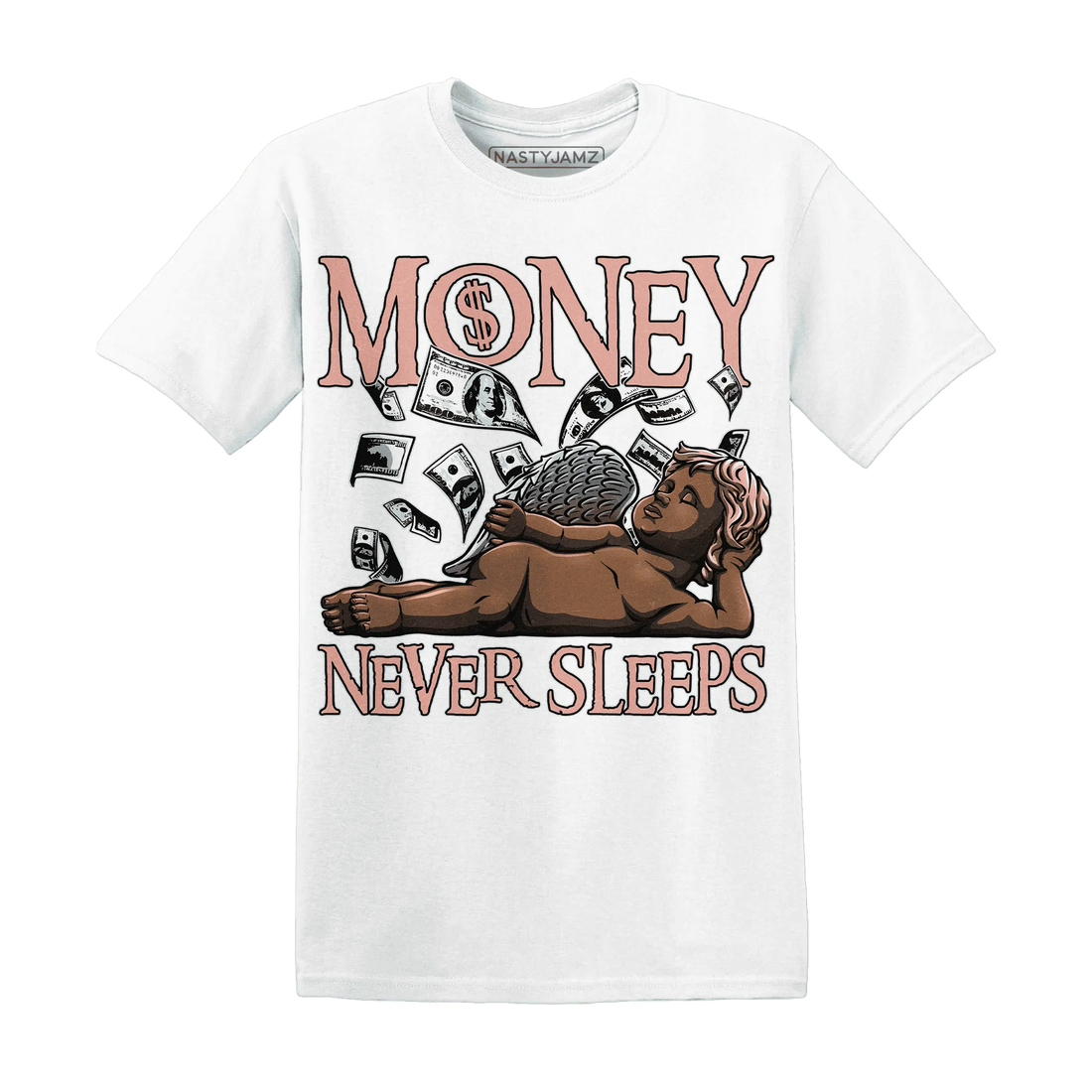 Dunk-Low-Glacier-Blue-Arctic-Orange-NastyJamz-T-Shirt-Match-Money-Never-Sleeps