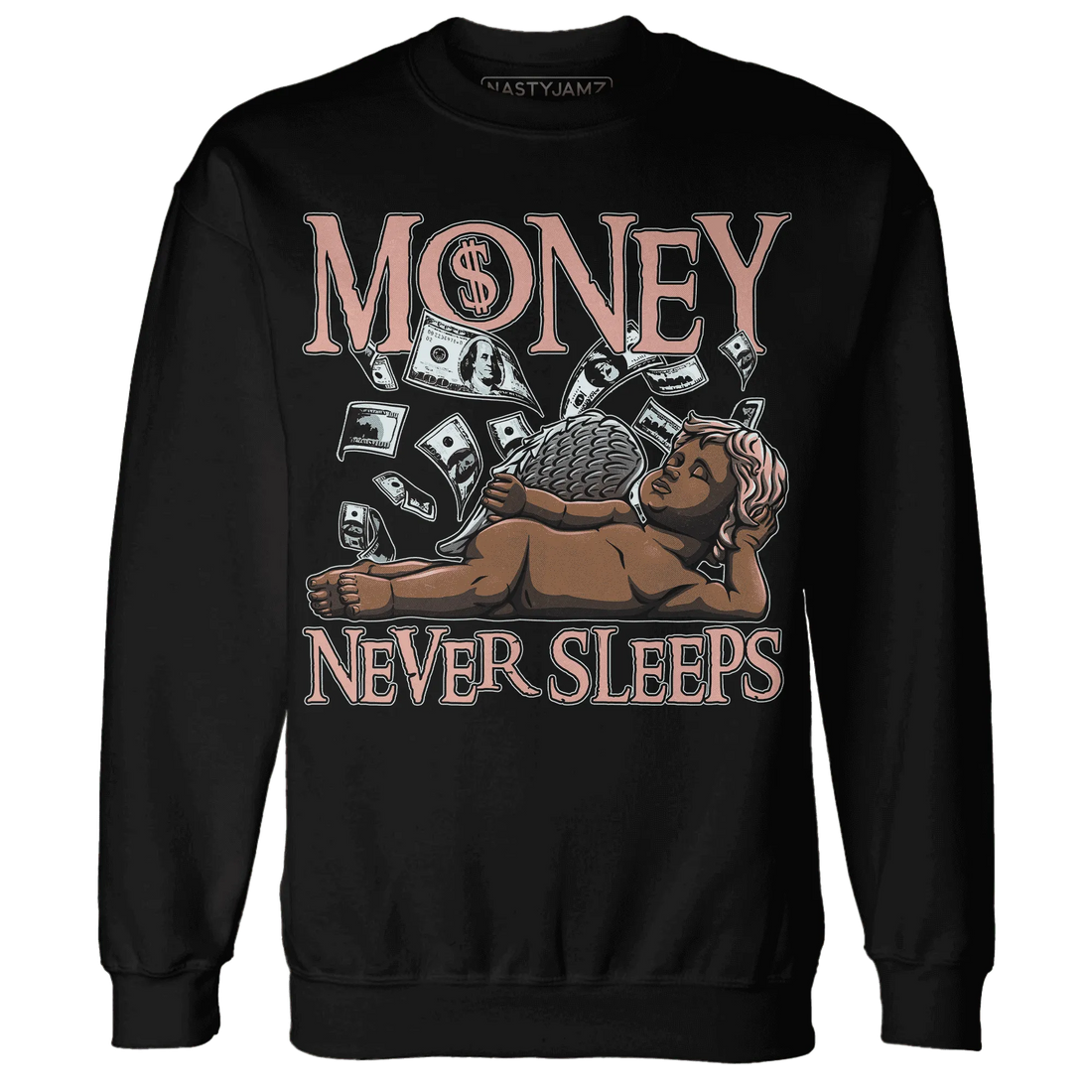 Dunk-Low-Glacier-Blue-Arctic-Orange-NastyJamz-Sweatshirt-Match-Money-Never-Sleeps