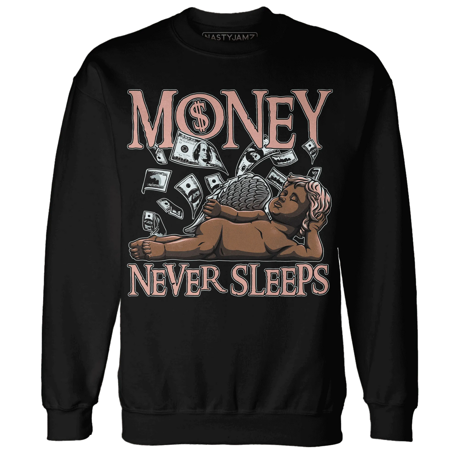 Dunk-Low-Glacier-Blue-Arctic-Orange-NastyJamz-Sweatshirt-Match-Money-Never-Sleeps