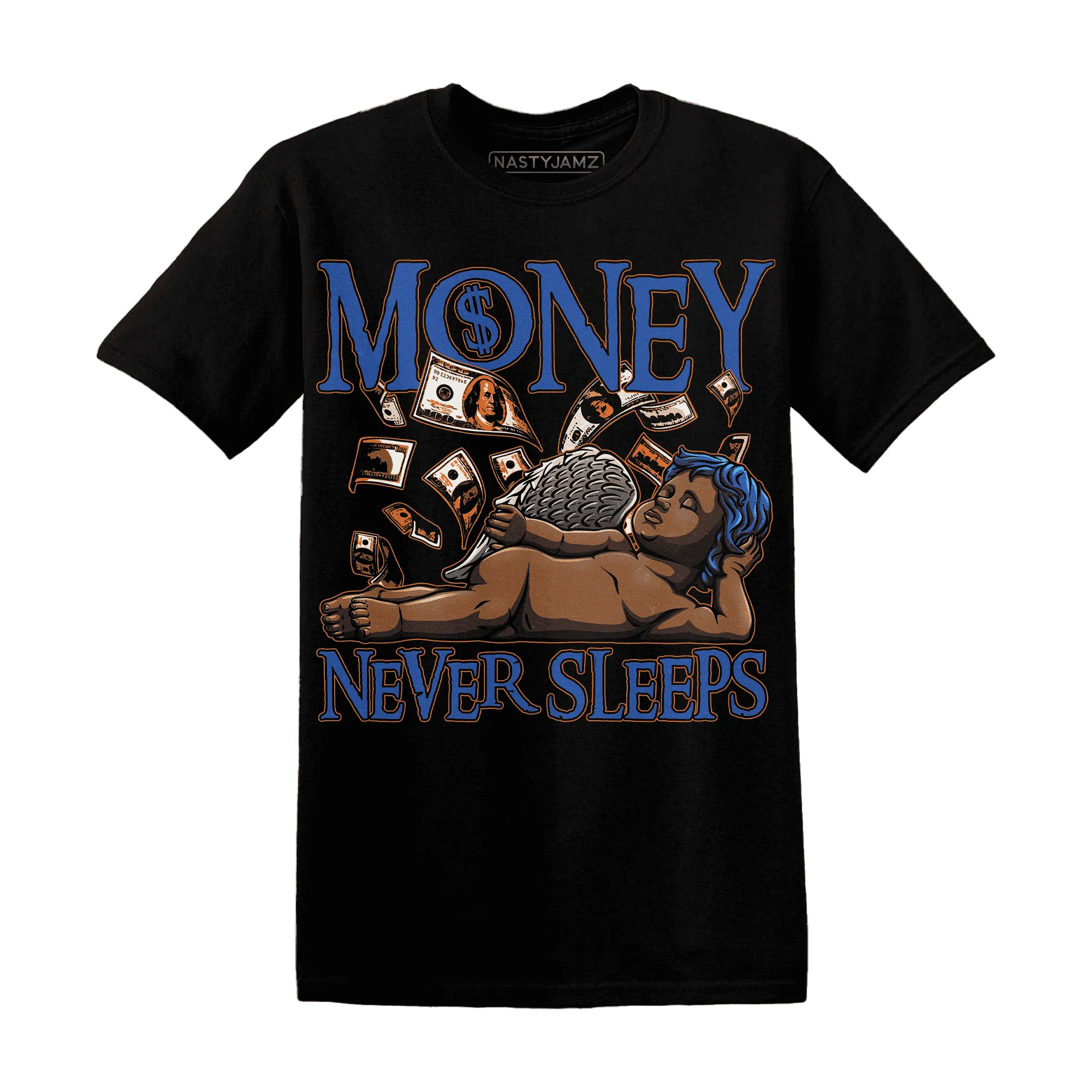 Dunk-Low-Knicks-T-Shirt-Match-Money-Never-Sleeps