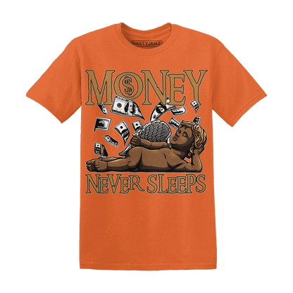 Dunk-Low-Retro-Wheat-Orange-NastyJamz-T-Shirt-Match-Money-Never-Sleeps