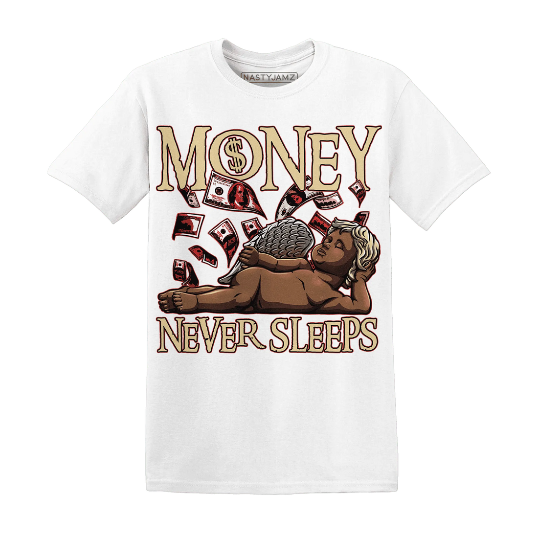 Dunk-Strawberry-Waffle-NastyJamz-T-Shirt-Match-Money-Never-Sleeps