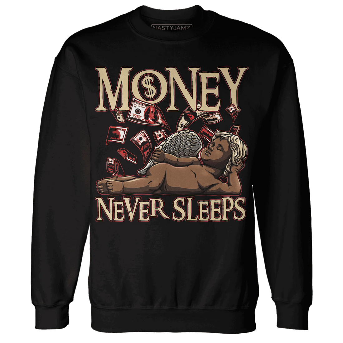 Dunk-Strawberry-Waffle-NastyJamz-Sweatshirt-Match-Money-Never-Sleeps