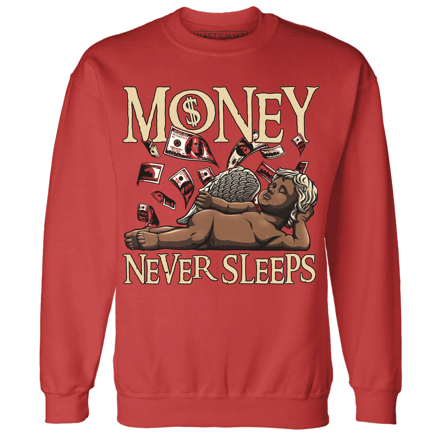 Dunk-Strawberry-Waffle-NastyJamz-Sweatshirt-Match-Money-Never-Sleeps