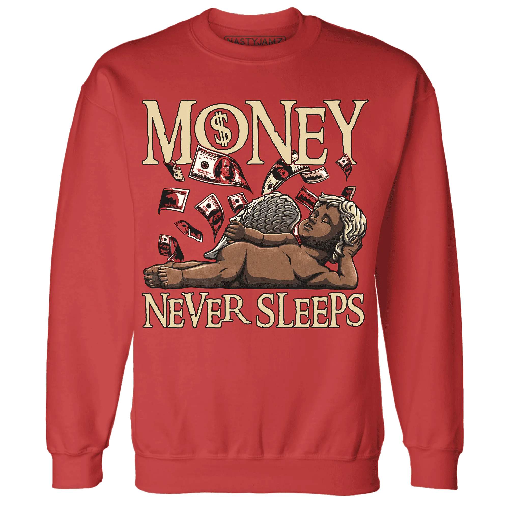 Dunk-Strawberry-Waffle-NastyJamz-Sweatshirt-Match-Money-Never-Sleeps