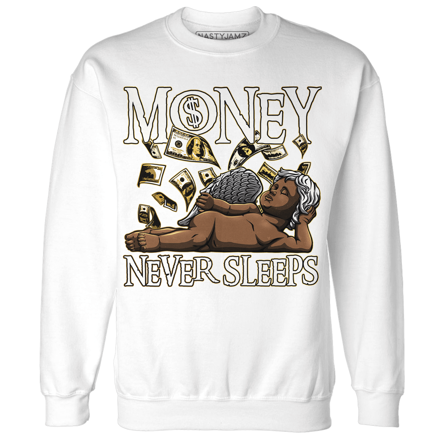 Sail 4s Sweatshirt Match Money Never Sleeps - NastyJamz