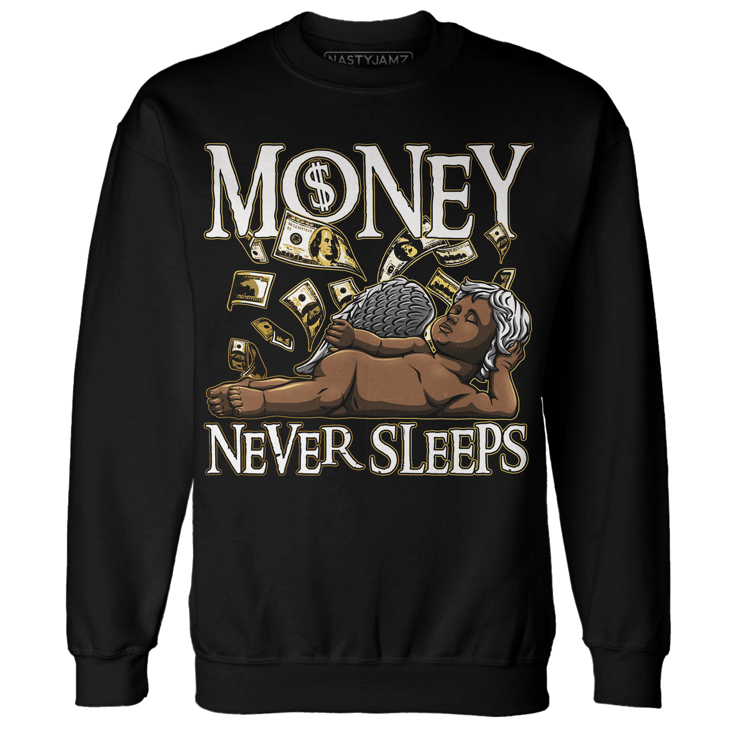 Sail 4s Sweatshirt Match Money Never Sleeps - NastyJamz