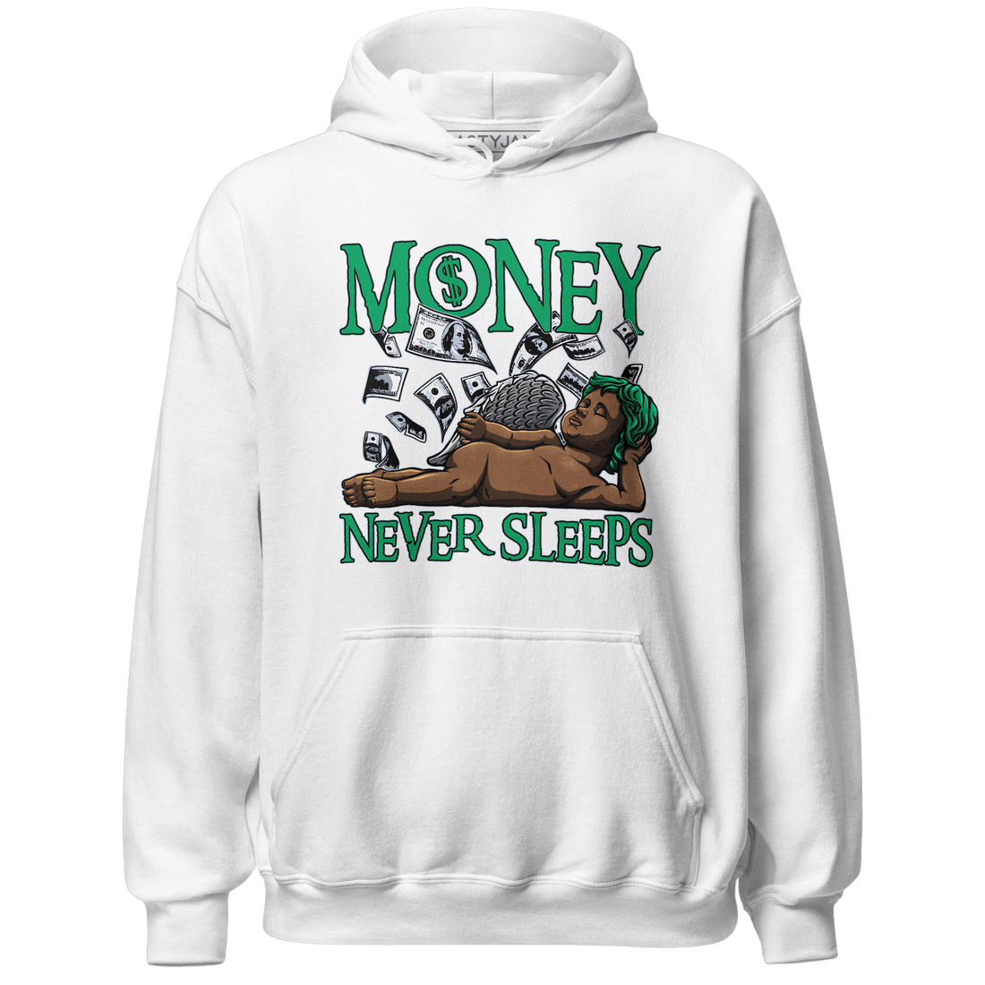 Lucky Green 5s Hoodie Match Money Never Sleeps - NastyJamz