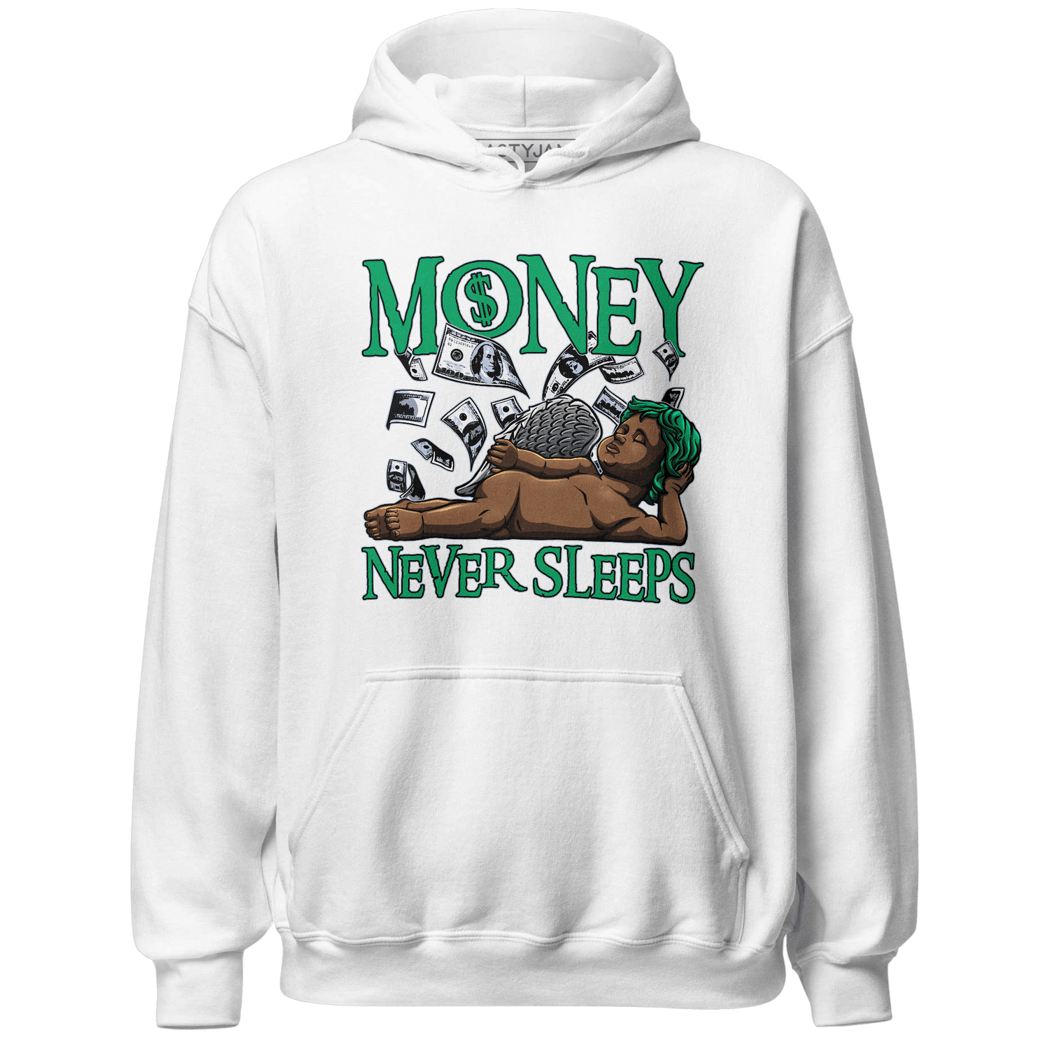 Lucky Green 5s Hoodie Match Money Never Sleeps - NastyJamz