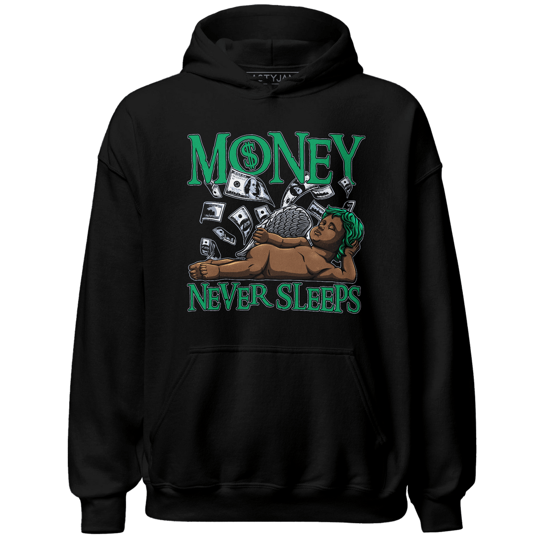 Lucky Green 5s Hoodie Match Money Never Sleeps - NastyJamz