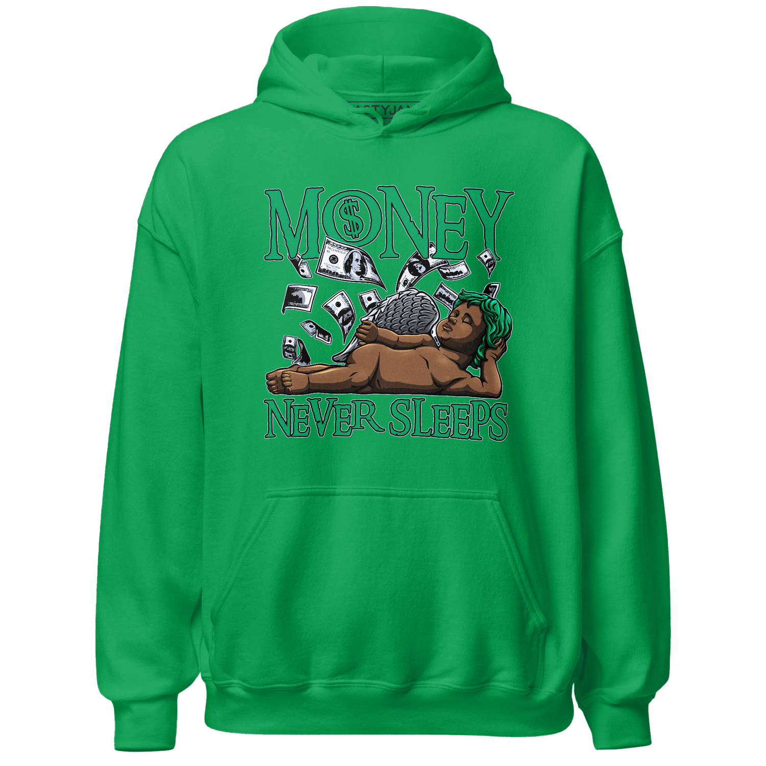 Lucky Green 5s Hoodie Match Money Never Sleeps - NastyJamz