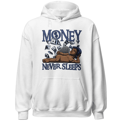 Midnight Navy 5s Hoodie Match Money Never Sleeps - NastyJamz