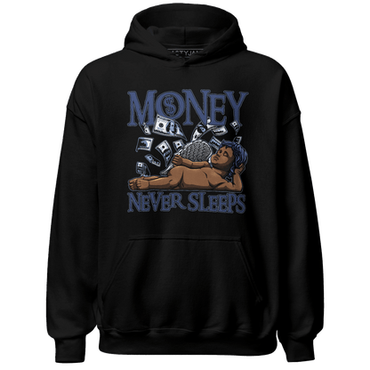 Midnight Navy 5s Hoodie Match Money Never Sleeps - NastyJamz