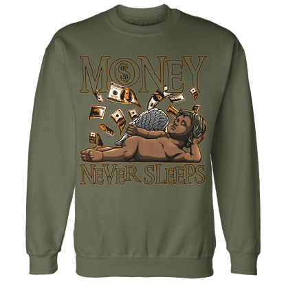 Olive 5s Sweatshirt Match Money Never Sleeps - NastyJamz