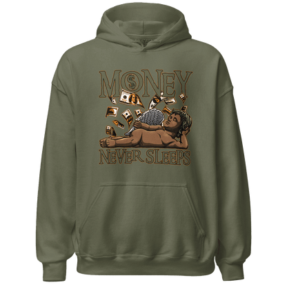 Olive 5s Hoodie Match Money Never Sleeps - NastyJamz