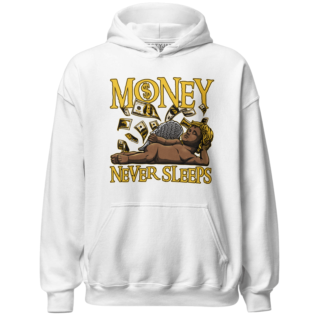 Yellow Ochre 6s Hoodie Match Money Never Sleeps - NastyJamz