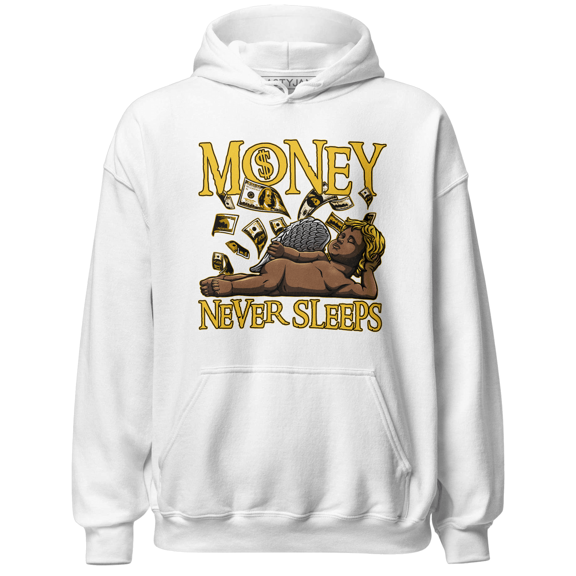 Yellow Ochre 6s Hoodie Match Money Never Sleeps - NastyJamz