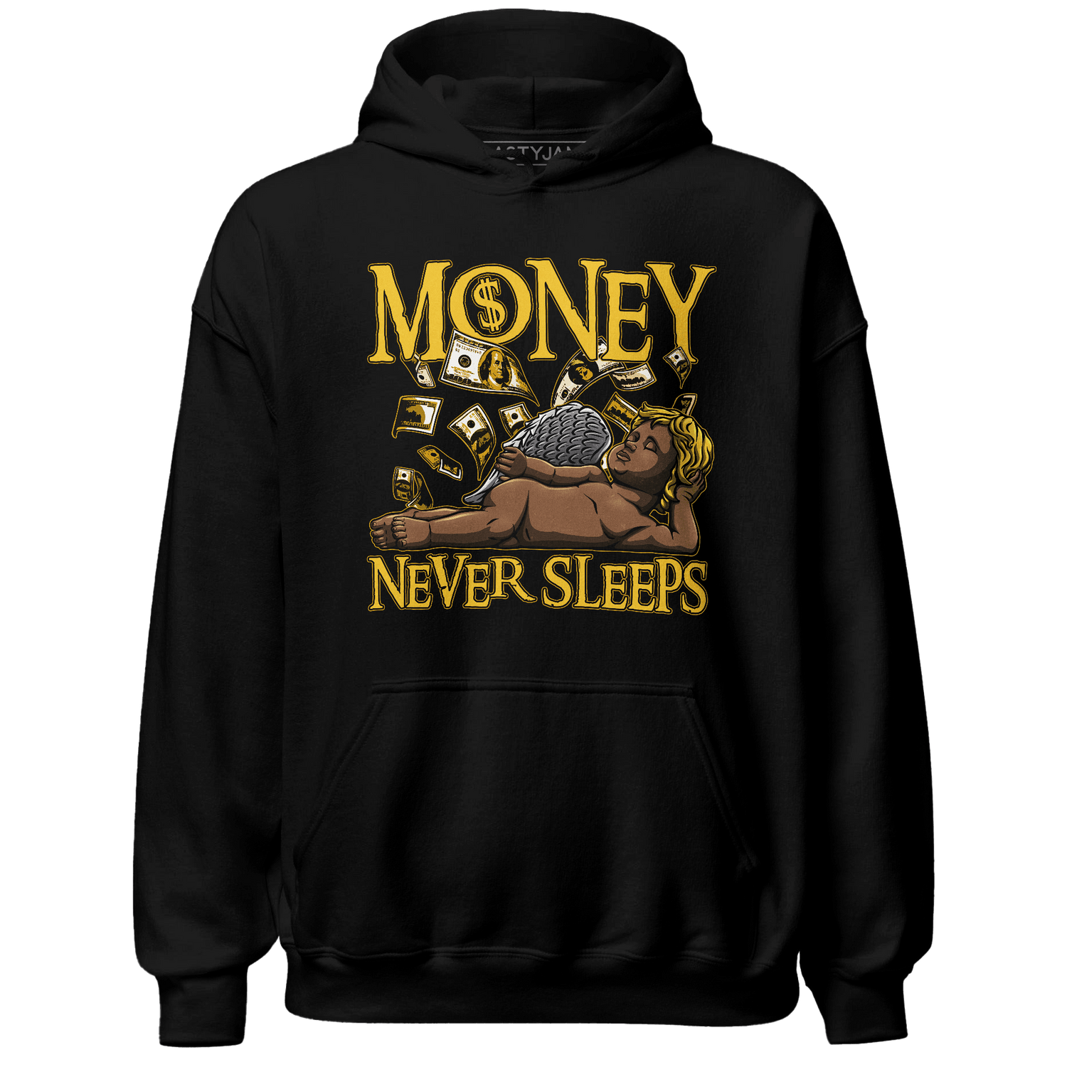 Yellow Ochre 6s Hoodie Match Money Never Sleeps - NastyJamz
