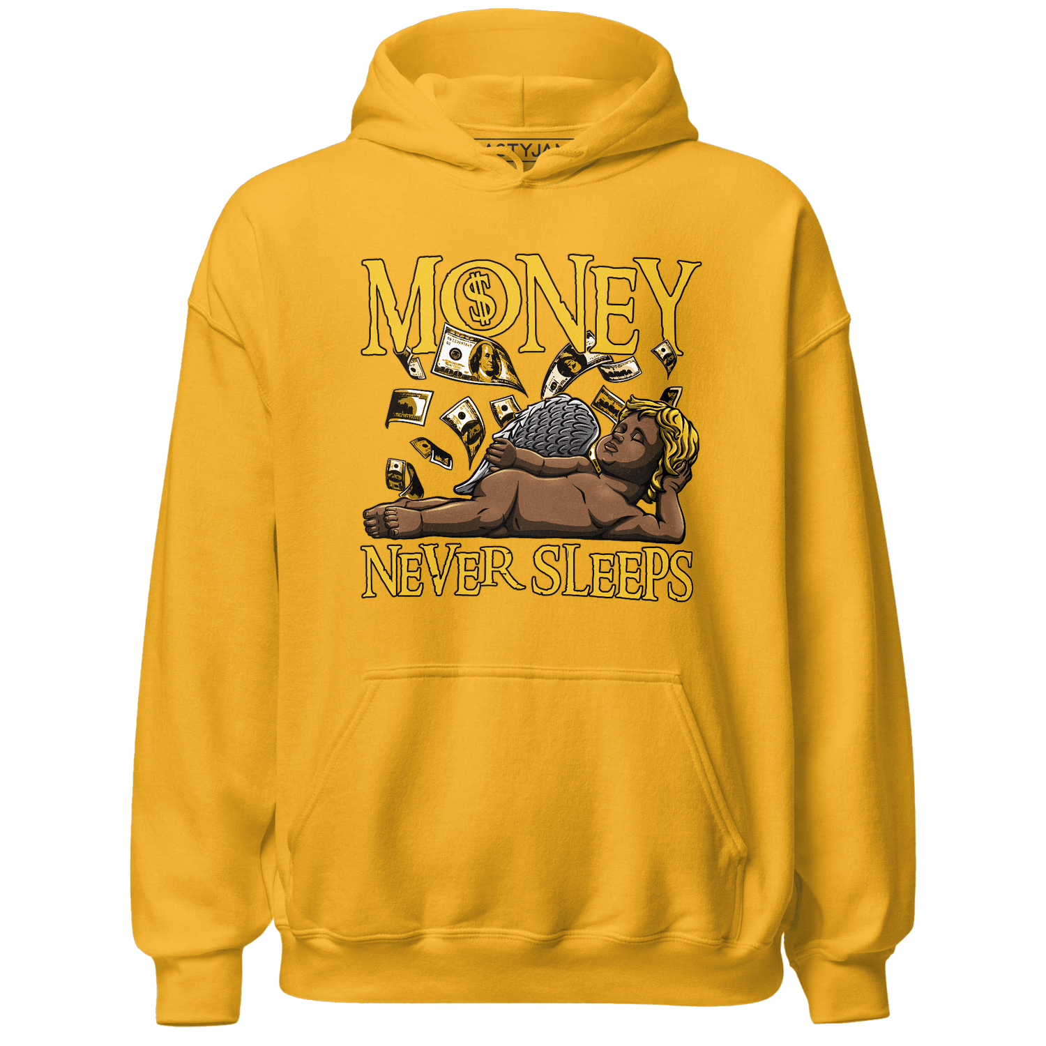 Yellow Ochre 6s Hoodie Match Money Never Sleeps - NastyJamz