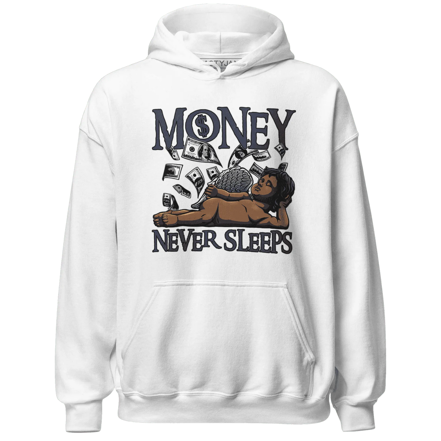 VaporMax-Plus-Midnight-Navy-White-Metallic-Silver-NastyJamz-Hoodie-Match-Money-Never-Sleeps