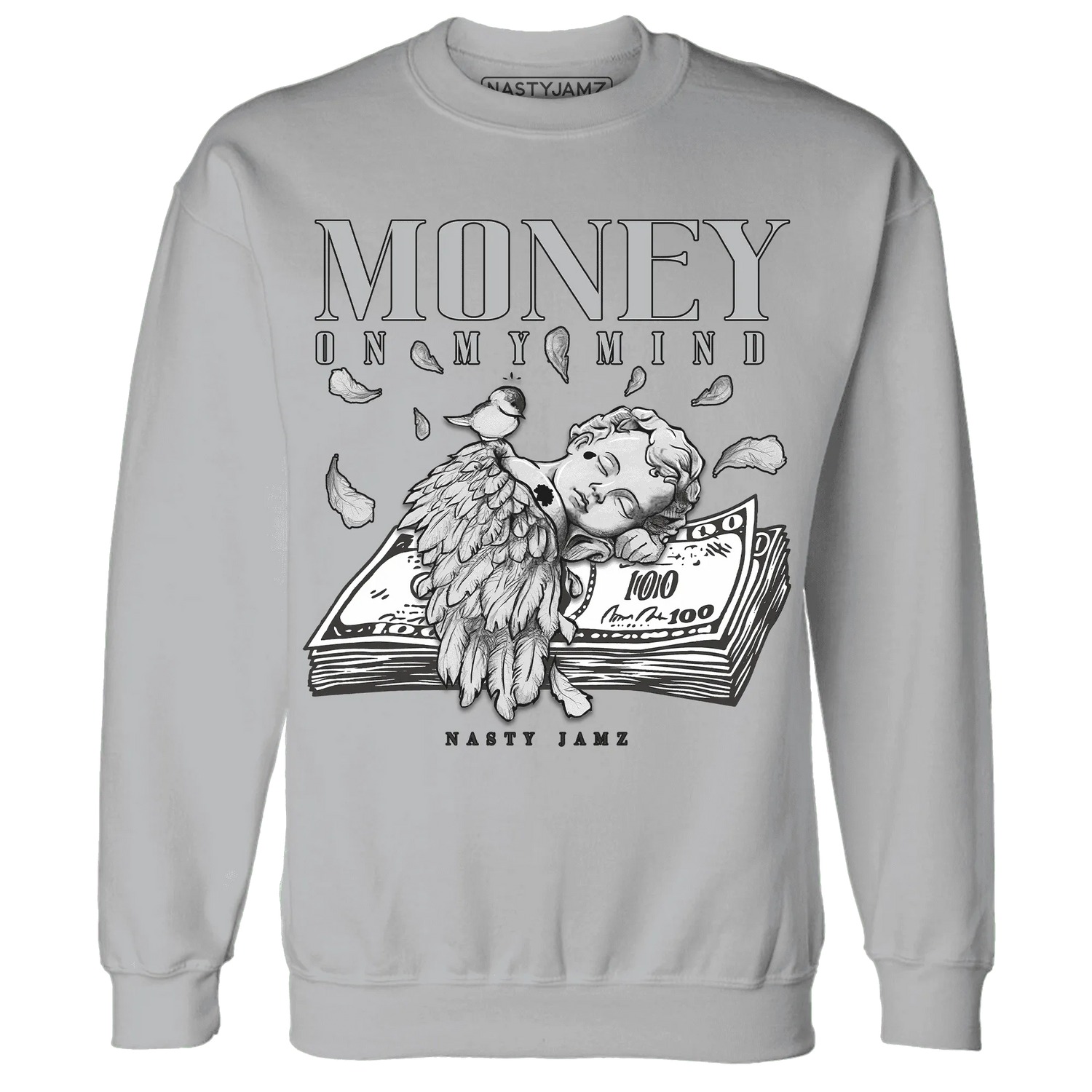 Wolf-Grey-12s-NastyJamz-Sweatshirt-Match-Money-On-My-Mind-Angel