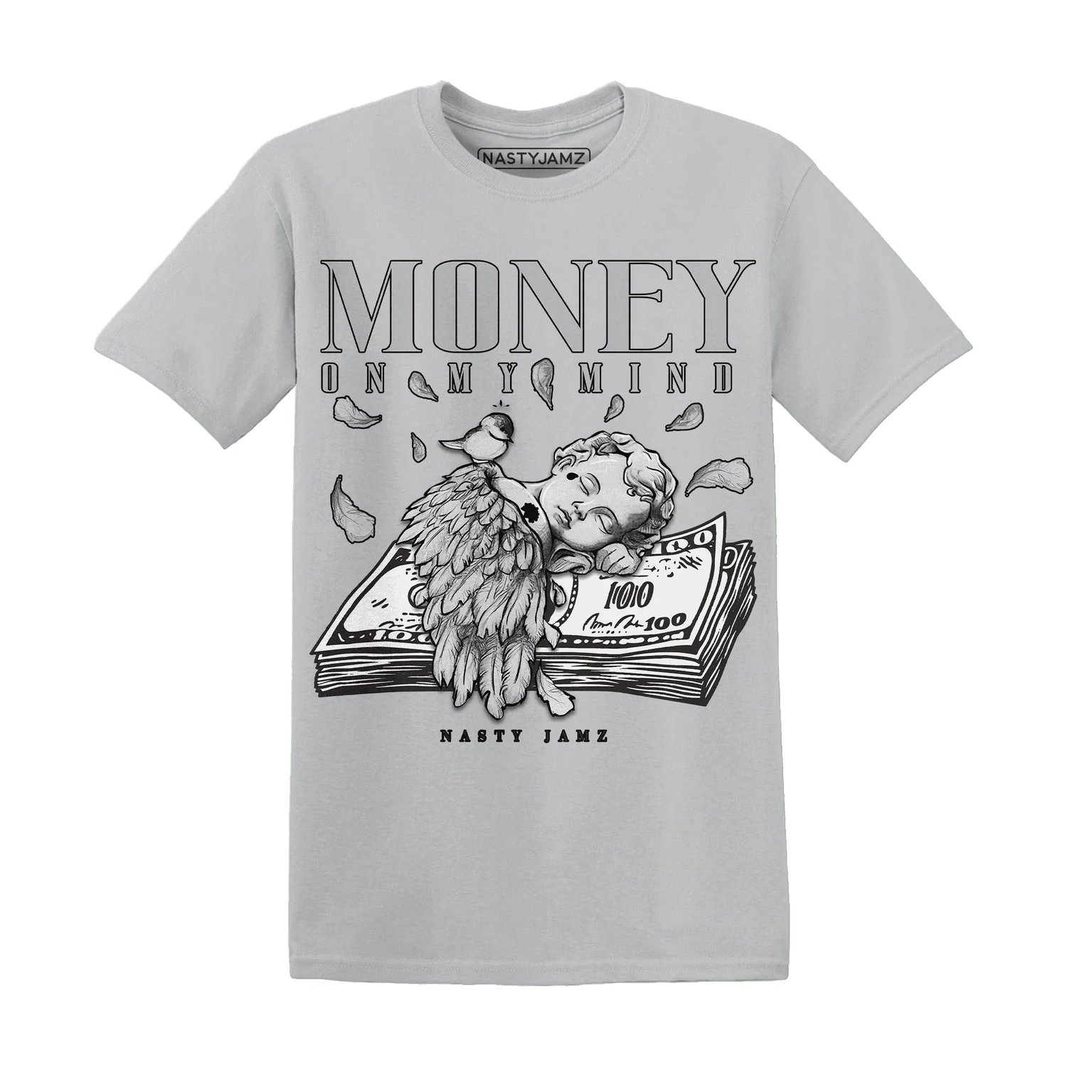 Wolf-Grey-12s-NastyJamz-T-Shirt-Match-Money-On-My-Mind-Angel