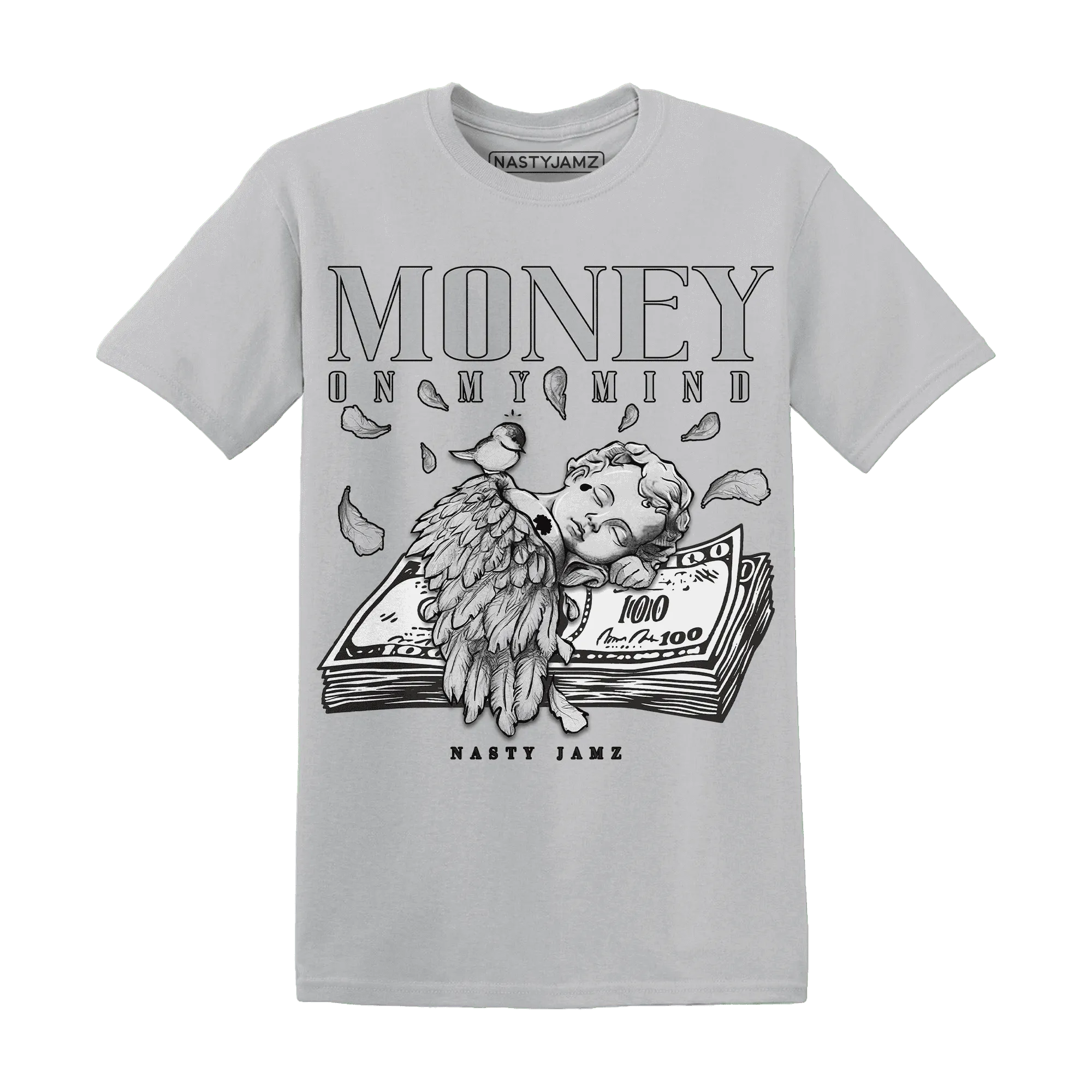 Wolf-Grey-12s-NastyJamz-T-Shirt-Match-Money-On-My-Mind-Angel