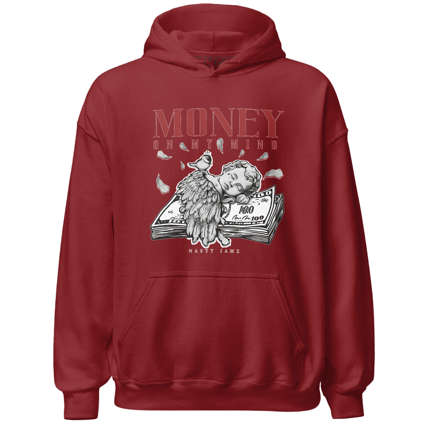 Dune Red 13s Hoodie Match Money On My Mind Angel - NastyJamz