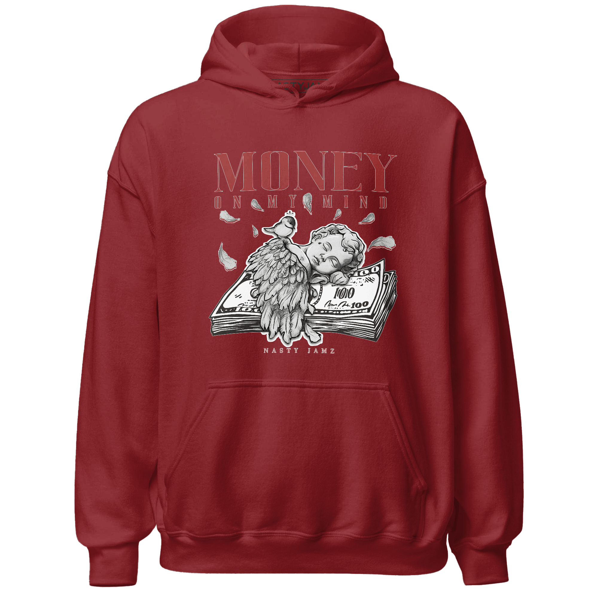 Dune Red 13s Hoodie Match Money On My Mind Angel - NastyJamz