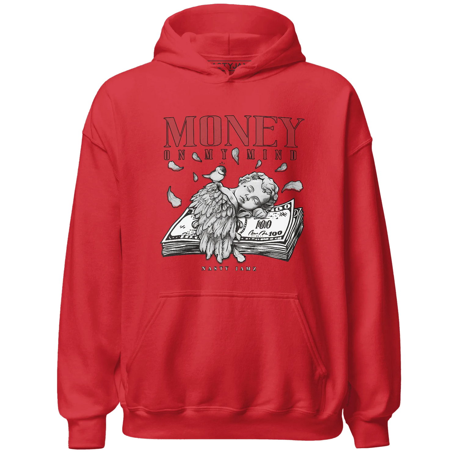Black-Toe-Reimagined-Red-White-1s-Hoodie-Match-Money-On-My-Mind-Angel