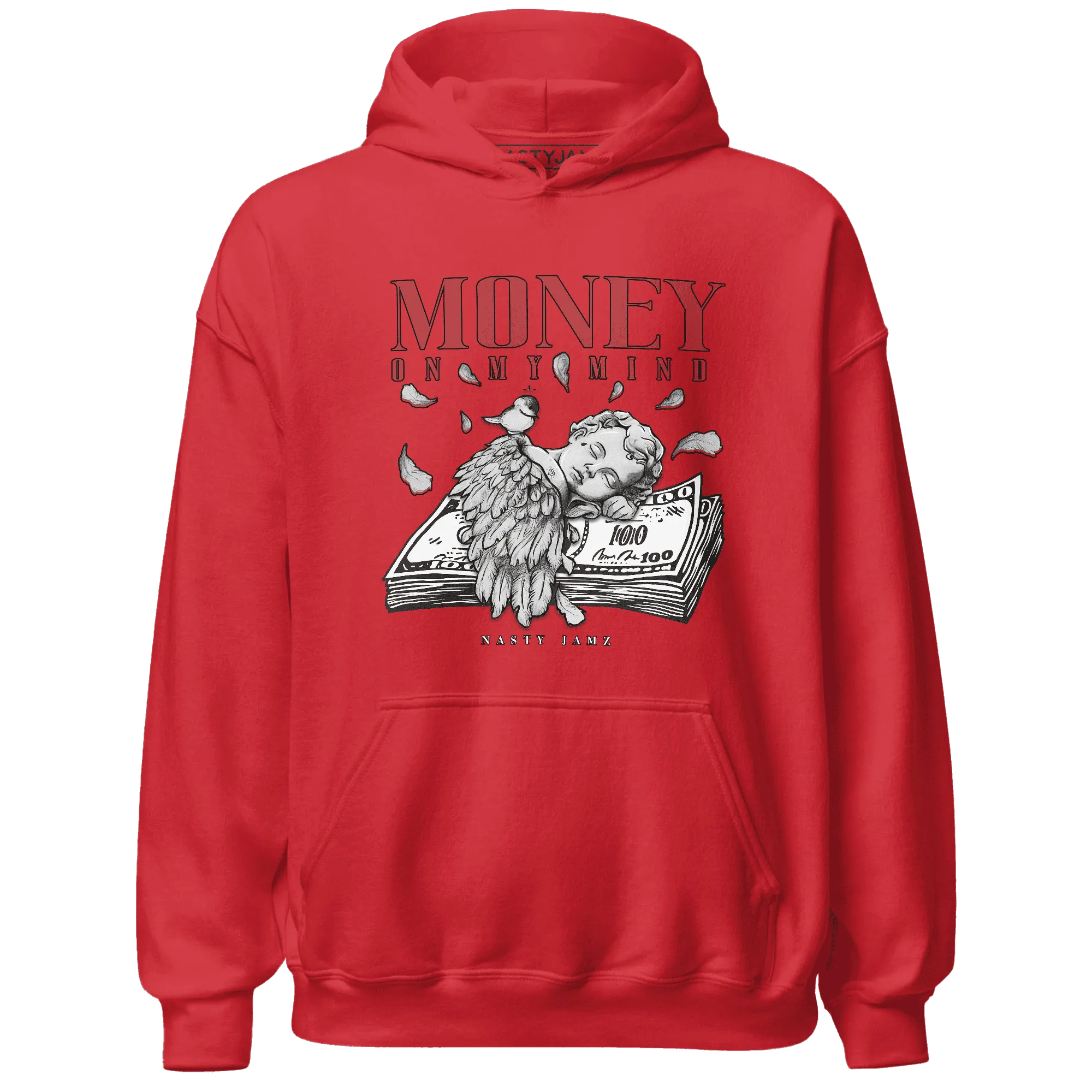 Black-Toe-Reimagined-Red-White-1s-Hoodie-Match-Money-On-My-Mind-Angel
