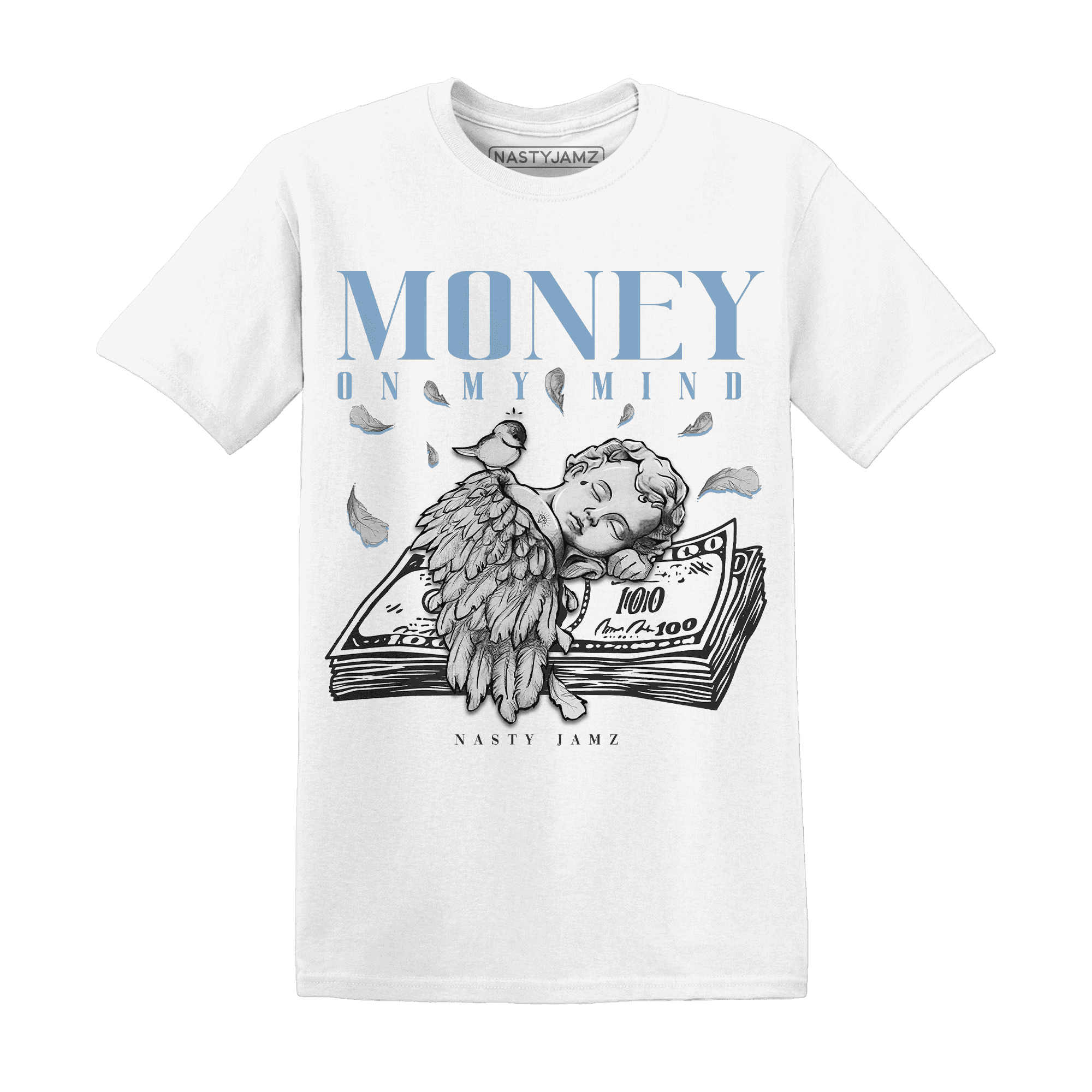 First In Flight 1s T Shirt Match Money On My Mind Angel - NastyJamz