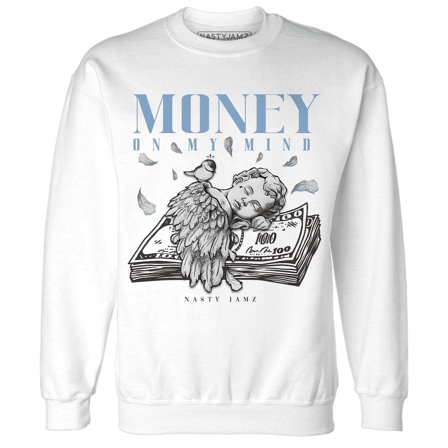 First In Flight 1s Sweatshirt Match Money On My Mind Angel - NastyJamz