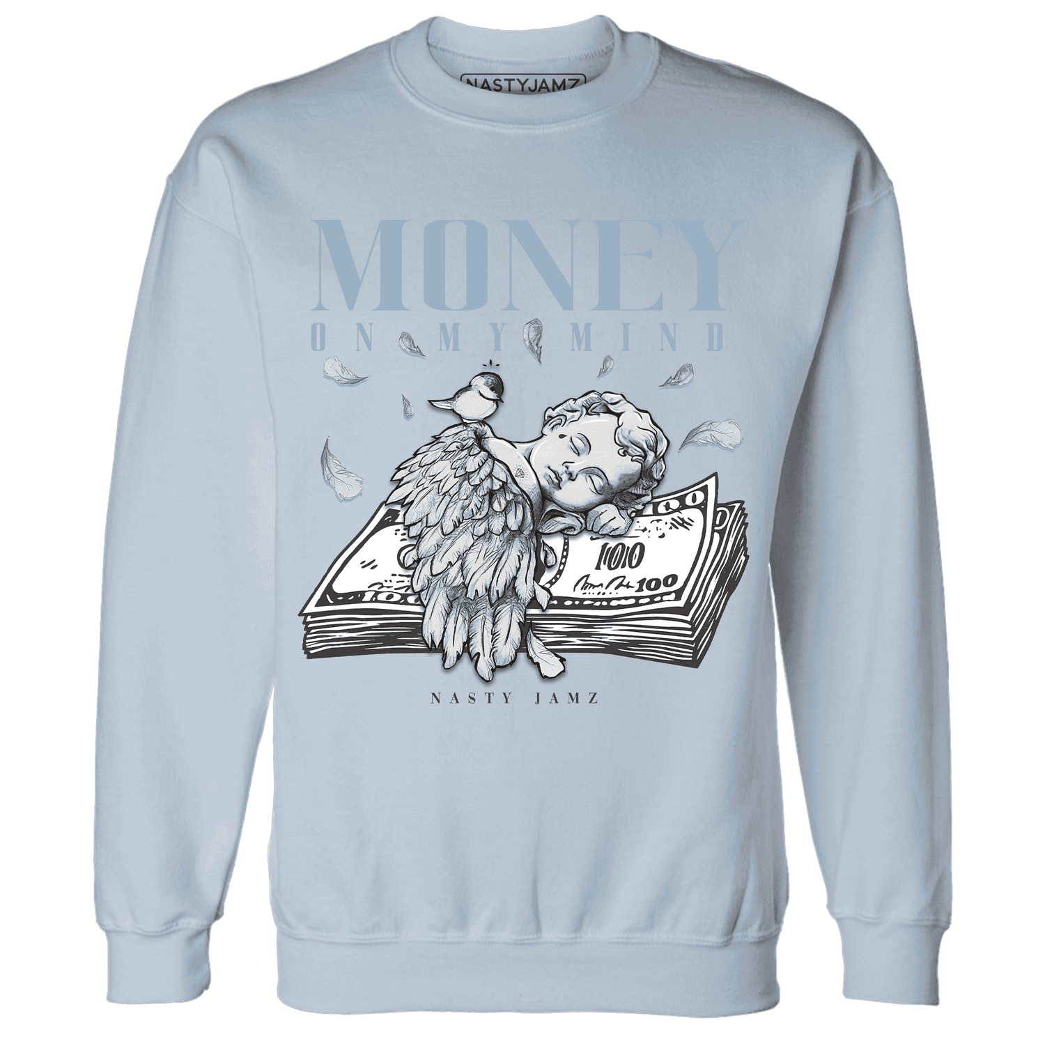 First In Flight 1s Sweatshirt Match Money On My Mind Angel - NastyJamz