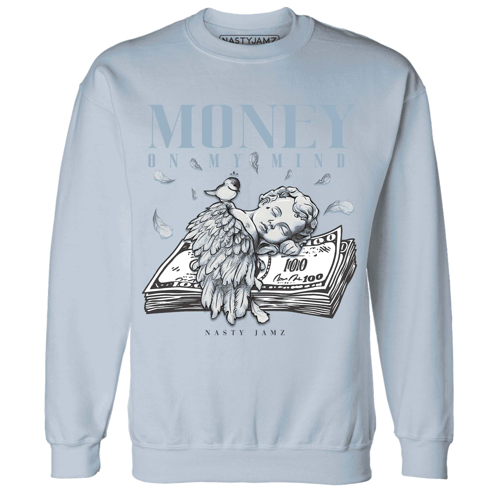 First In Flight 1s Sweatshirt Match Money On My Mind Angel - NastyJamz
