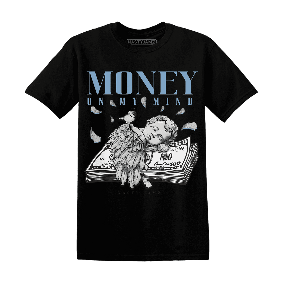 First In Flight 1s T Shirt Match Money On My Mind Angel - NastyJamz