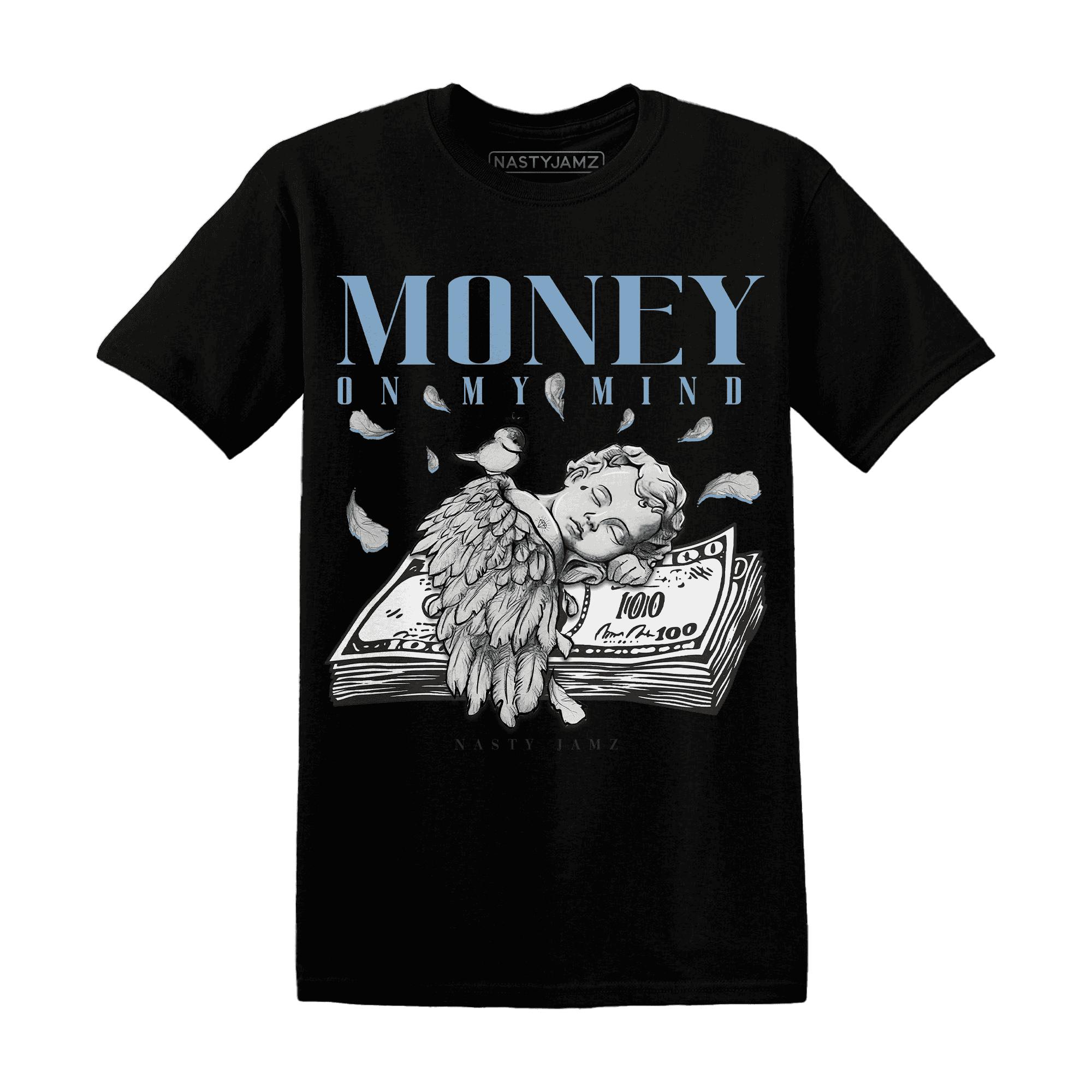First In Flight 1s T Shirt Match Money On My Mind Angel - NastyJamz