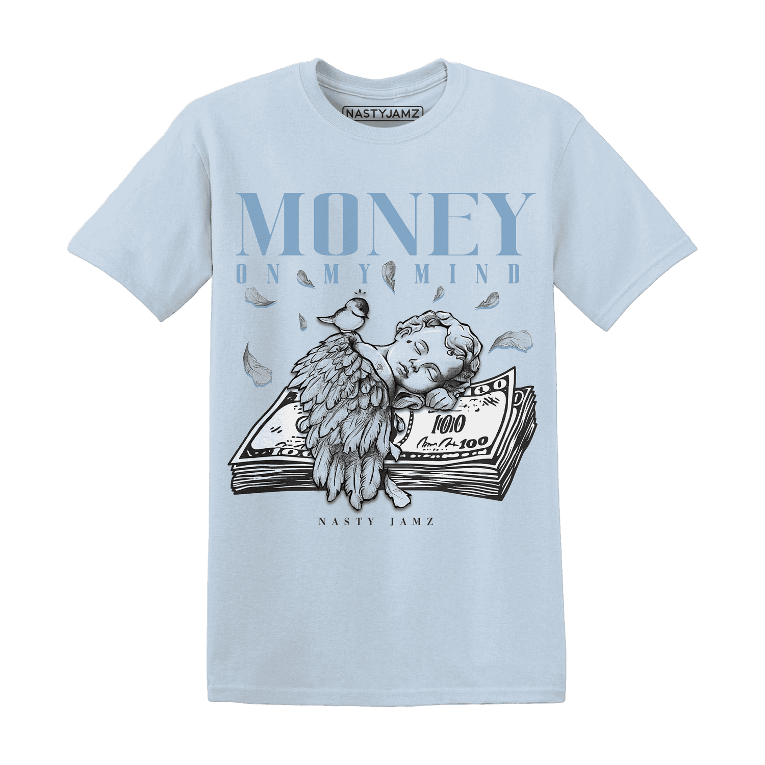 First In Flight 1s T Shirt Match Money On My Mind Angel - NastyJamz