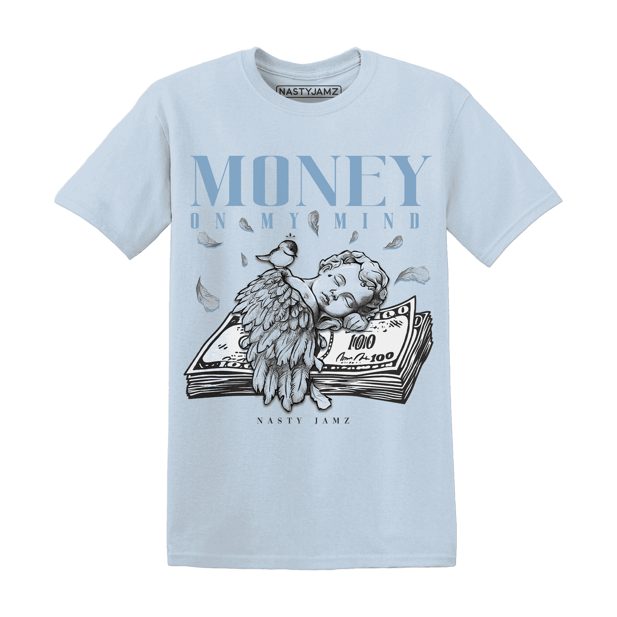 First In Flight 1s T Shirt Match Money On My Mind Angel - NastyJamz