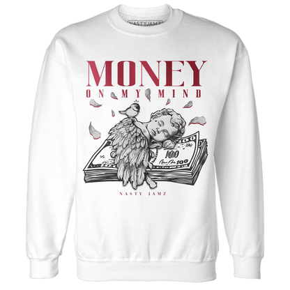 High 85 Metallic Burgundy 1s Sweatshirt Match Money On My Mind Angel - NastyJamz