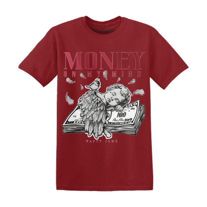 High 85 Metallic Burgundy 1s T Shirt Match Money On My Mind Angel - NastyJamz