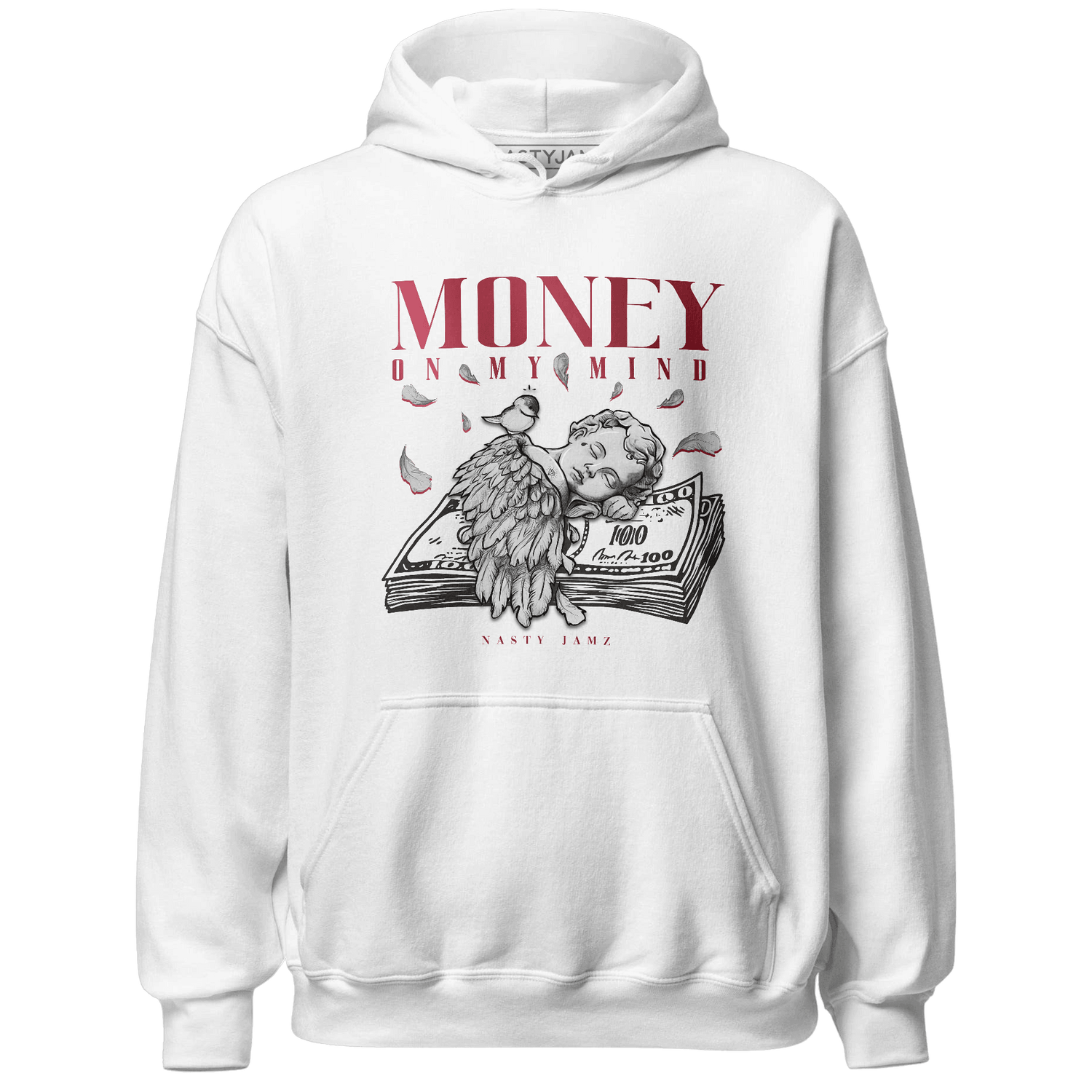 High 85 Metallic Burgundy 1s Hoodie Match Money On My Mind Angel - NastyJamz