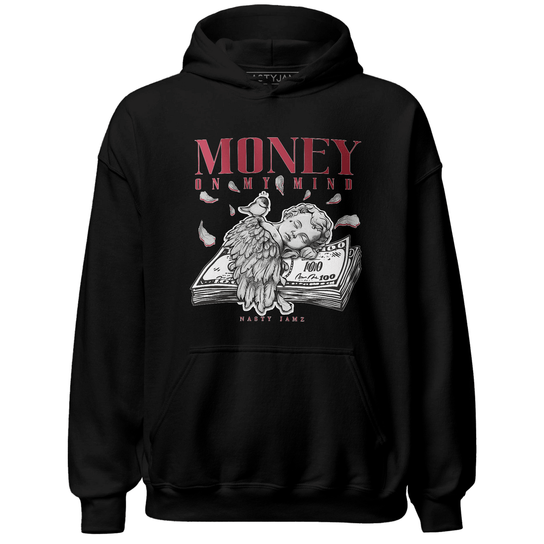 High 85 Metallic Burgundy 1s Hoodie Match Money On My Mind Angel - NastyJamz