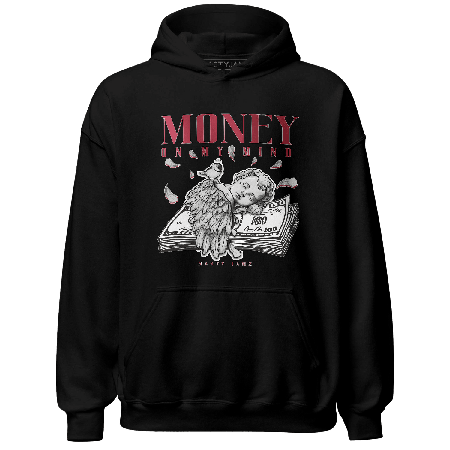 High 85 Metallic Burgundy 1s Hoodie Match Money On My Mind Angel - NastyJamz