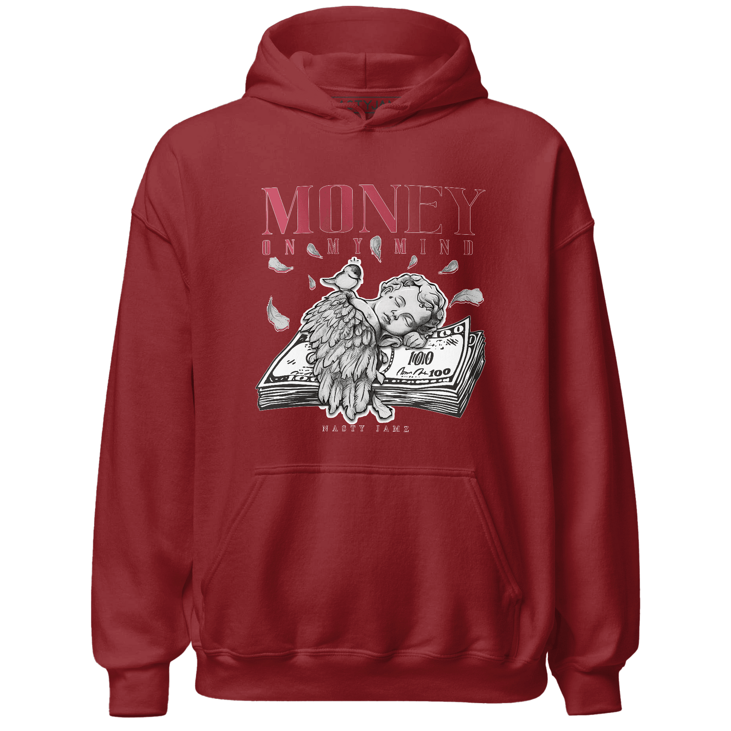 High 85 Metallic Burgundy 1s Hoodie Match Money On My Mind Angel - NastyJamz