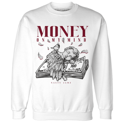 High White Team Red 1s Sweatshirt Match Money On My Mind Angel - NastyJamz