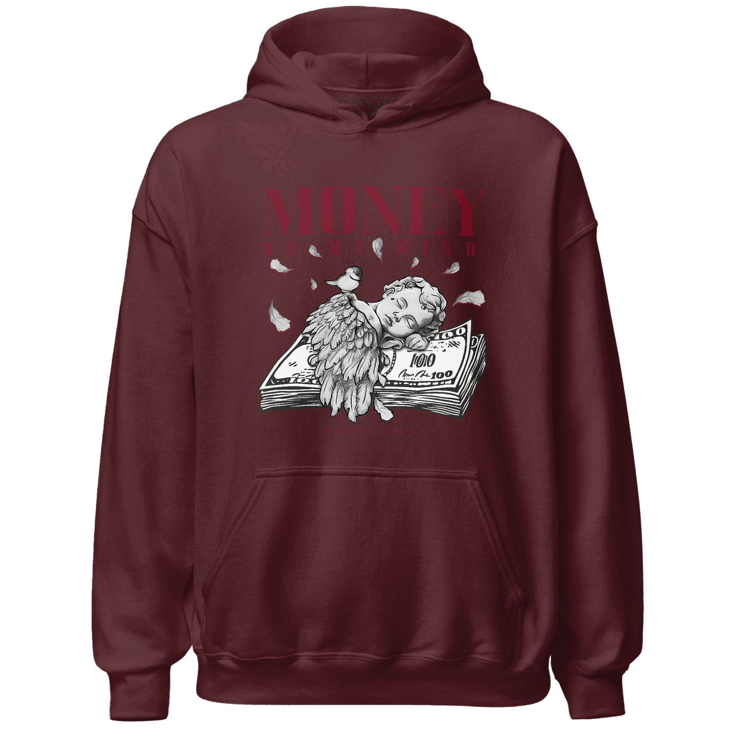 High White Team Red 1s Hoodie Match Money On My Mind Angel - NastyJamz