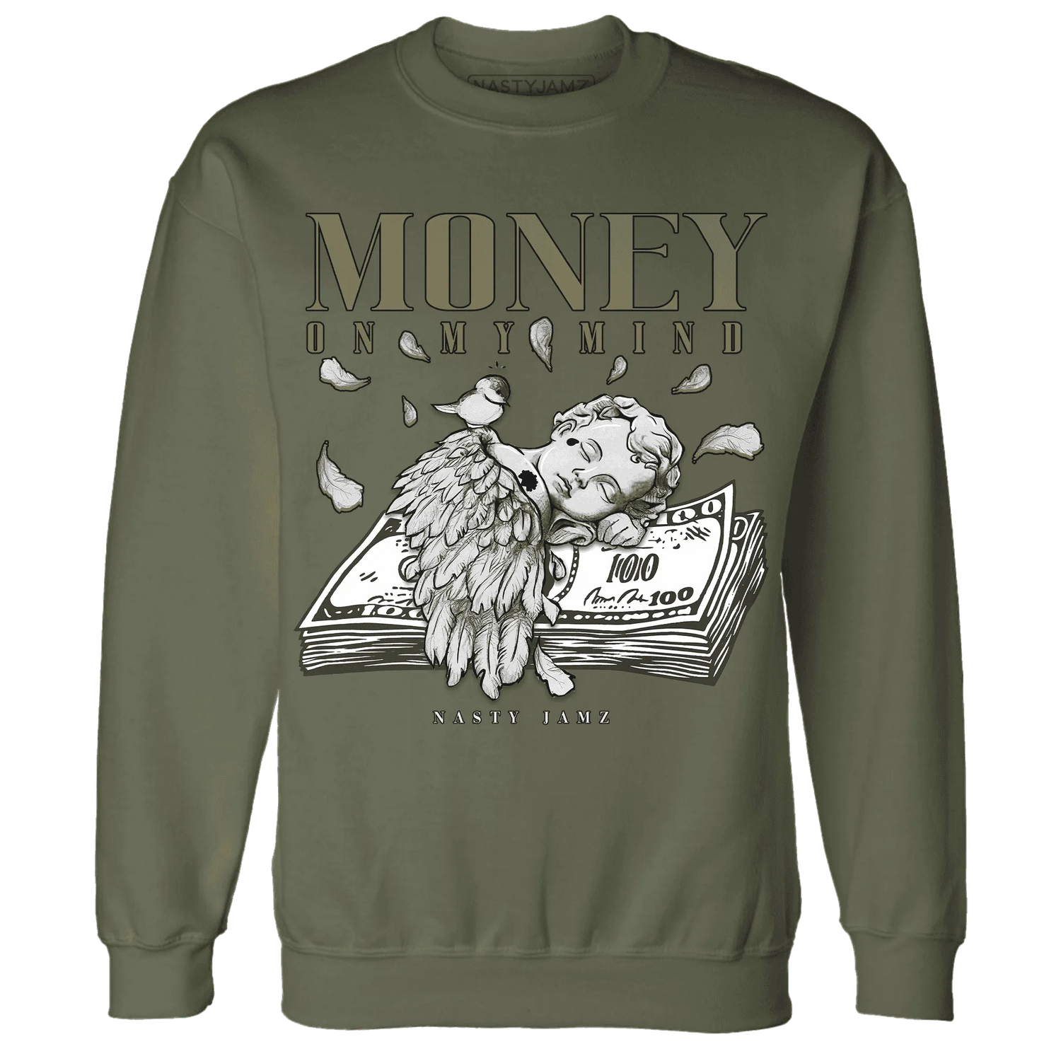 Medium-Olive-1s-NastyJamz-Sweatshirt-Match-Money-On-My-Mind-Angel