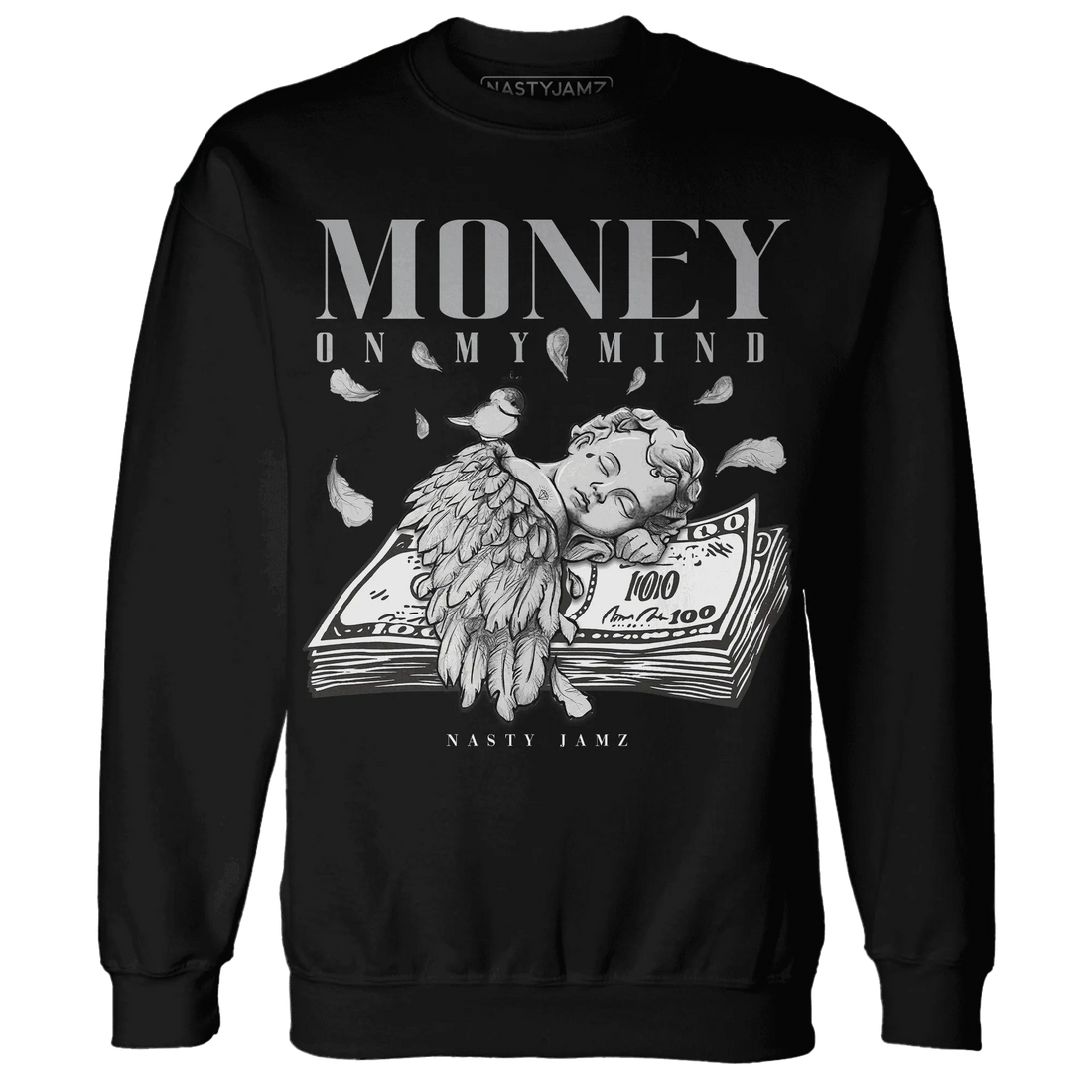 Wolf-Grey-1s-Sweatshirt-Match-Money-On-My-Mind-Angel