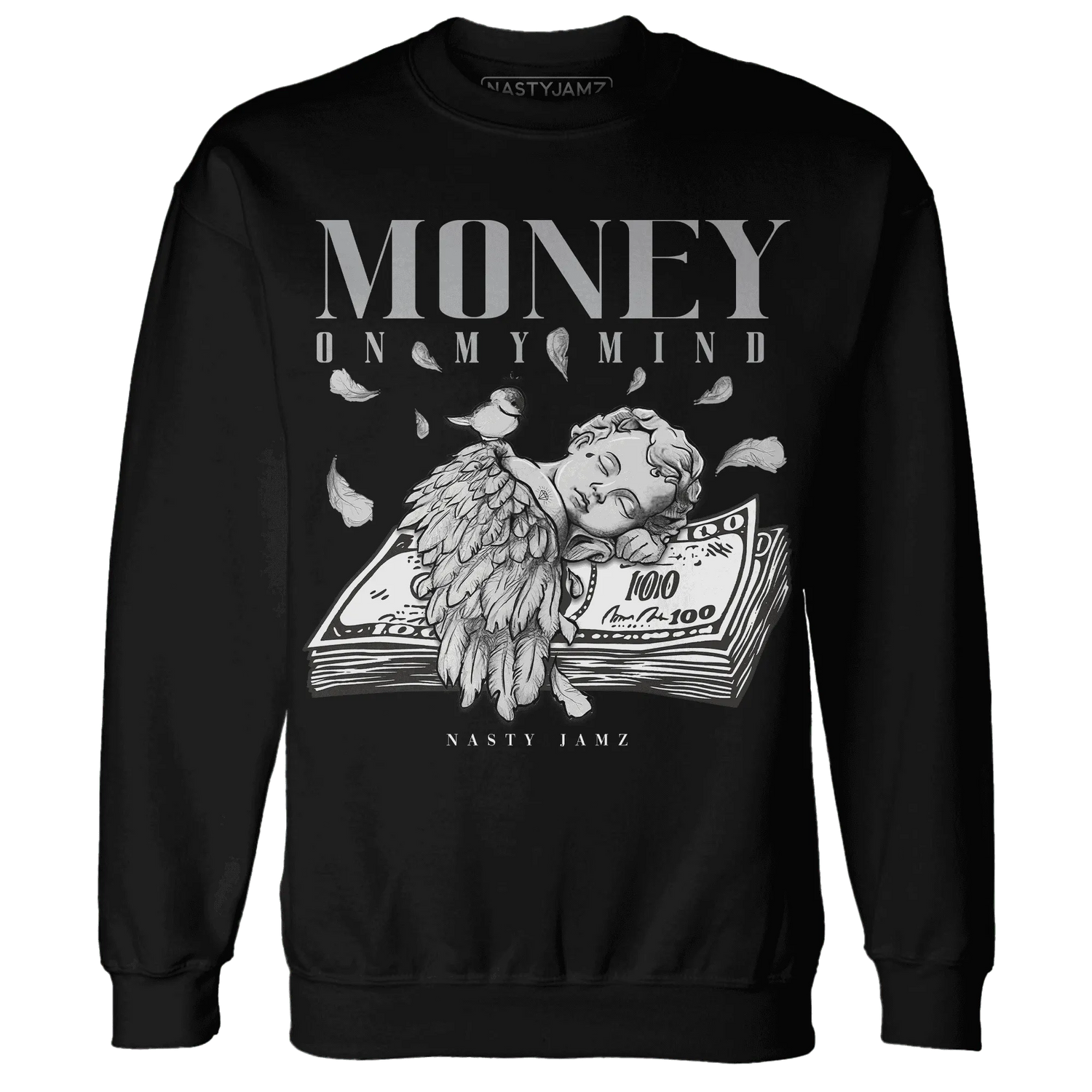 Wolf-Grey-1s-Sweatshirt-Match-Money-On-My-Mind-Angel